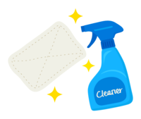 清洁器和抹布打扫干净