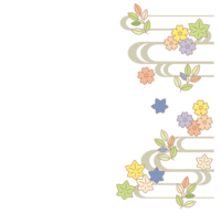 Japanese pattern frame of flowers and plants-decorative frame