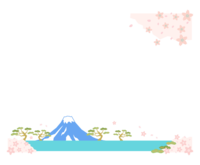 富士山と桜のフレーム-飾り枠