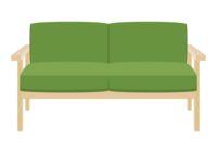 木製フレームのソファー