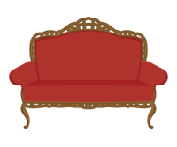 おしゃれな赤いソファー