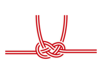 Red and white Mizuhiki (Awaji knot)