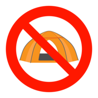 テントの設営禁止