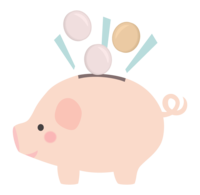 Coin and piggy bank