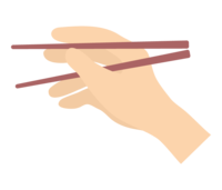 Hand holding chopsticks