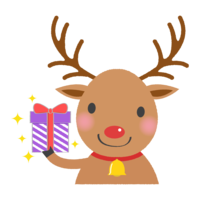 Reindeer giving a present