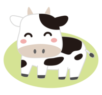 Laughing cute cow