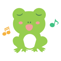 歌っているかわいいカエル