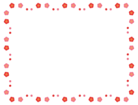 梅の花とつぼみの囲みフレーム飾り枠