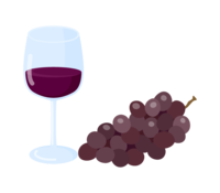 葡萄和红葡萄酒
