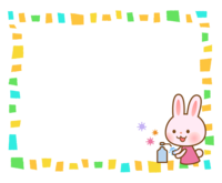 Rabbit-san frame for alcohol disinfection-decorative frame