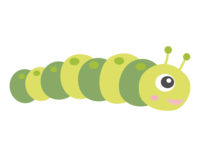 Cute green worm