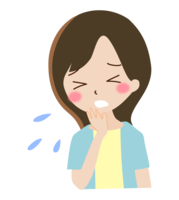 Woman coughing or sneezing