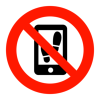 Walking smartphone prohibition mark