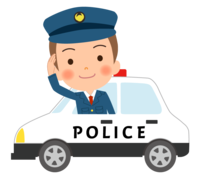 Police car and police officer
