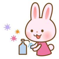 Rabbit disinfecting with alcohol