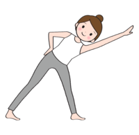 Yoga-Woman doing gymnastics
