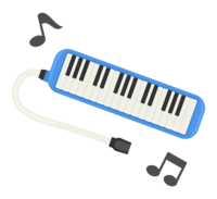 键盘口琴和音符