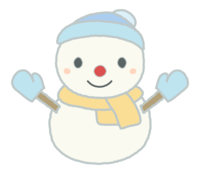 Snowman with hat and muffler