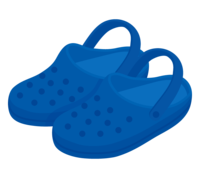 Crocs-style blue sandals