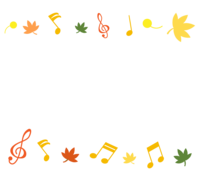 Music frame of autumn leaves and musical notes-Decorative frame