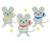 Three mice in parentheses