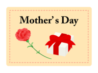 カーネーションと(Mother’s-Day)(母の日)の文字