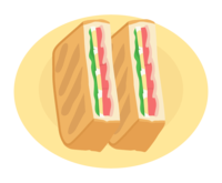 Hot sandwich on a plate