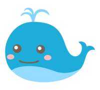 Cute whale facing the front