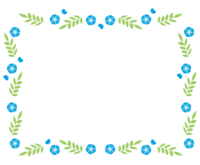 Blue flower and ivy frame-decorative frame