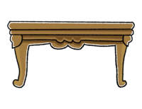 Handwritten style fashionable wooden table