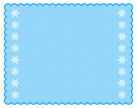 雪の結晶の青色もこもこフレーム飾り枠