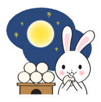 Rabbit eating moon dumplings