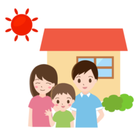 Family of 3 and house