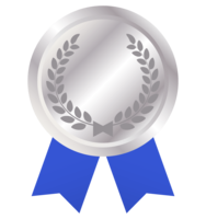 Silver medal with ribbon