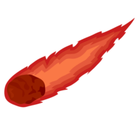 Meteorite burning bright red