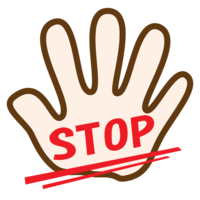 手でストップ
