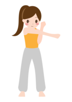 Woman doing stretching and preparatory exercises