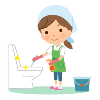 Housekeeping service to clean the toilet-Housewife