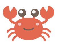 Cute crab with big eyes