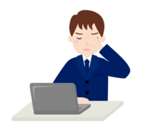 Office worker whose eyes are tired from working on a PC