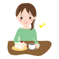 Woman enjoying the cafe