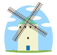 Blue sky and windmill