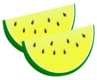 Cut yellow watermelon