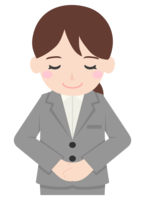 Rei-Female office worker bowing