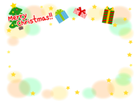 Christmas tree, gift and star frame Decorative frame