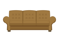 Leather three-seat sofa