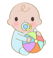 ボールを持っている赤ちゃん