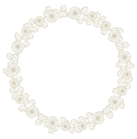 花のサークルフレーム-飾り枠