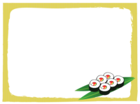 Ehomaki-Yellow-green frame with seaweed roll Decorative frame